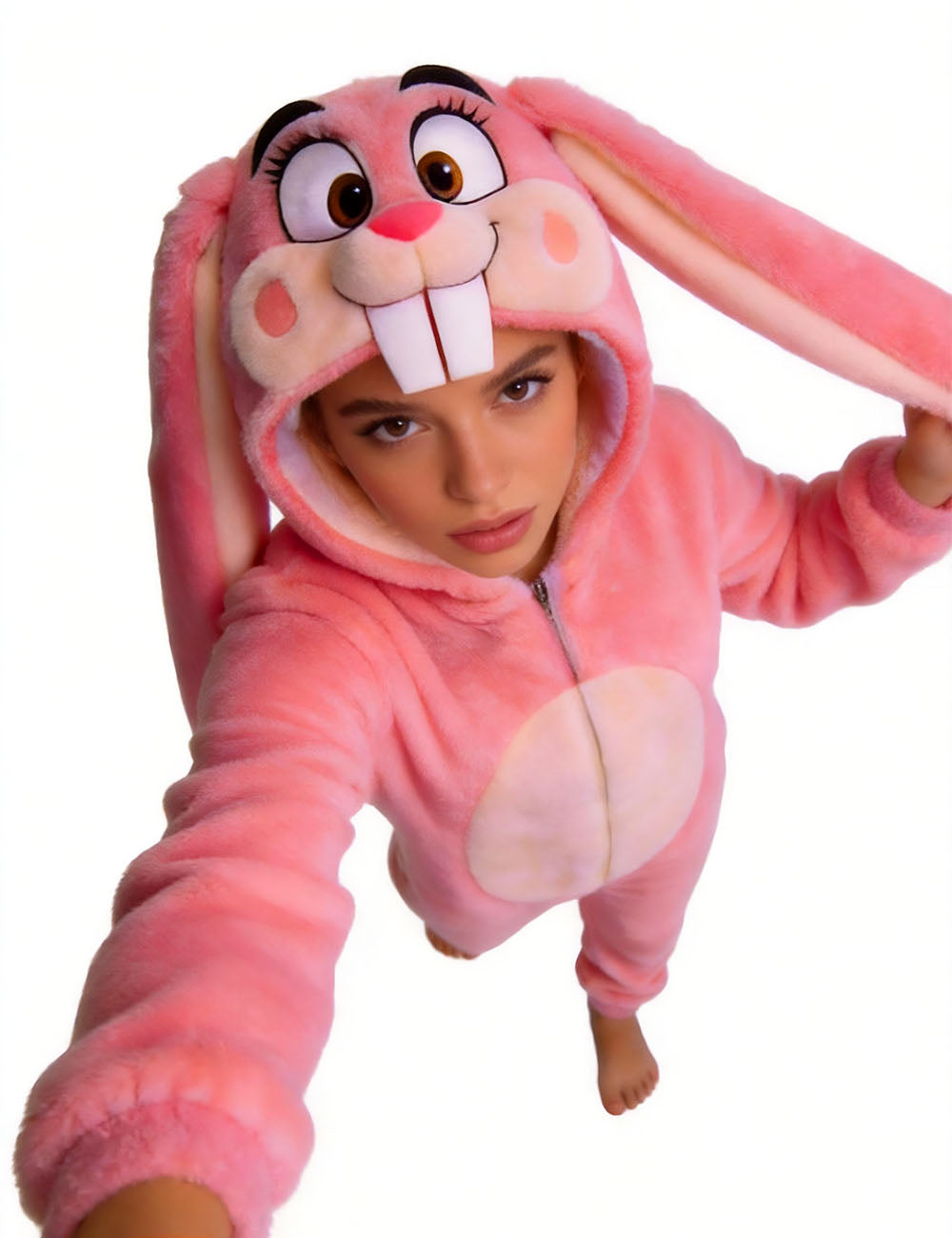 Pink Long-Eared Bunny Costume